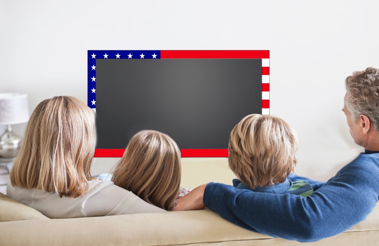 Example of an American Flag TV Wrap design